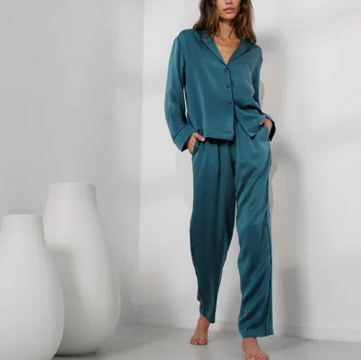 Lunya Washable Silk Piped Long Sleeve Pant Set