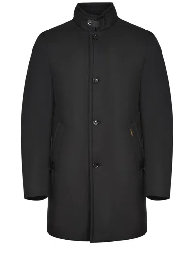 Moorer Classic Black Wool And Cashmere Blend Coat In Black