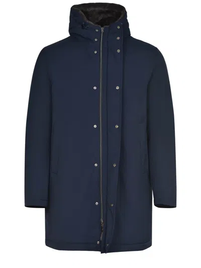 Herno Parka Made Of Polyester In Blue