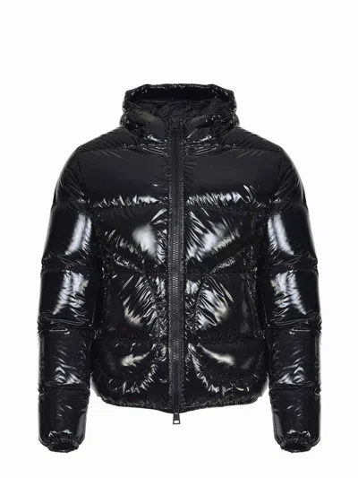 Herno Quilted Down Jacket With Double Zipper In Black