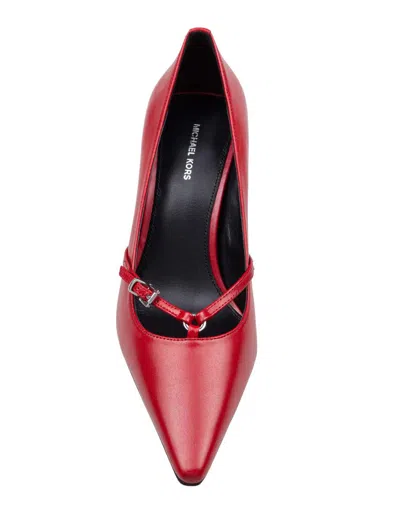 Michael Kors Selina Decollete In Red Leather In Red
