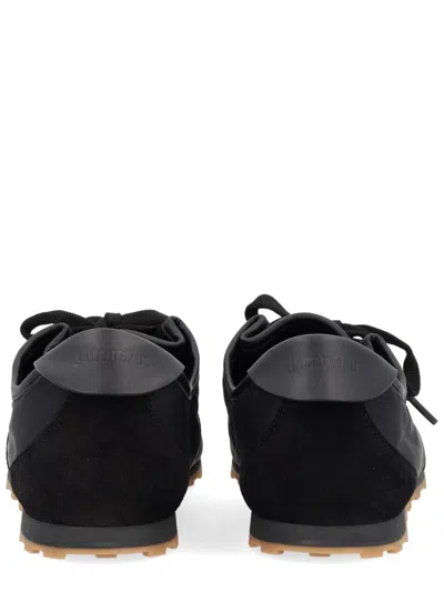 Jacquemus Smooth Suede-textured Sneakers With Contrasting Rubber Sole In Black