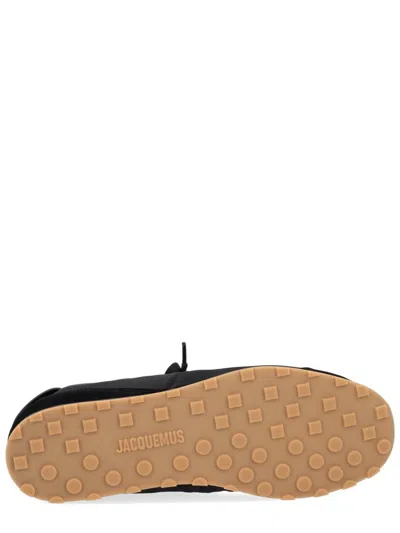 Jacquemus Smooth Suede-textured Sneakers With Contrasting Rubber Sole In Black