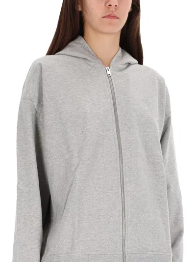 Ganni Womens Isoli Teddy Oversized Zip Hoodie In Gray