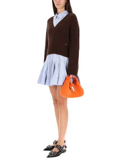 Ganni V-neck Sweater In Black