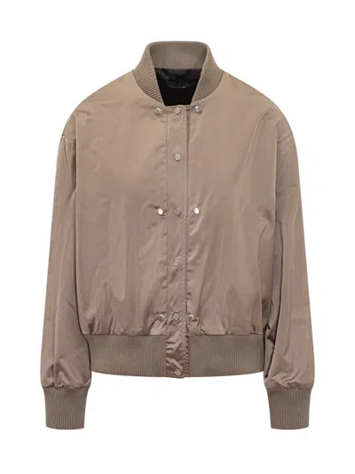 Hugo Boss Boss Wool Blend Bomber Jacket With Satin Inserts Boss In Multi