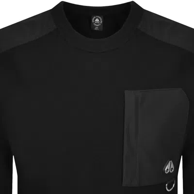 Moose Knuckles Elowan Crew Neck Sweatshirt Black In Black