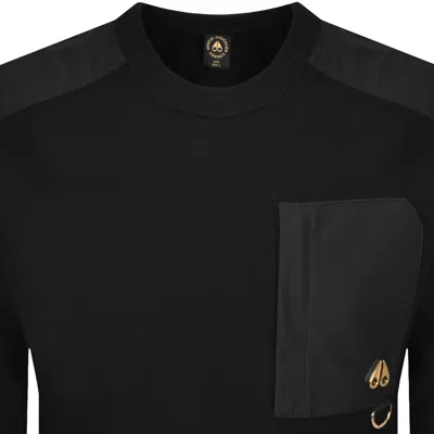 Moose Knuckles Elowan Crew Neck Sweatshirt Black In Black