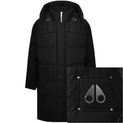 Moose Knuckles Everest Long Puffer Jacket Black In Black
