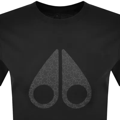 Moose Knuckles Chamblee Leaf T Shirt Black In Black
