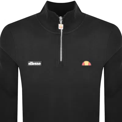 Ellesse Pelegrini Quarter Zip Sweatshirt Black In Black