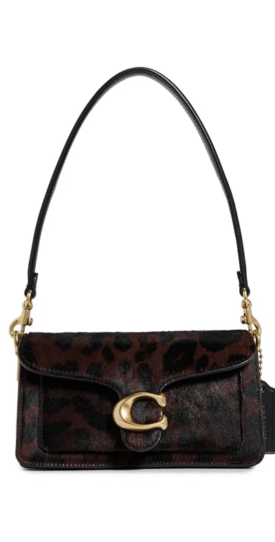 Coach Tabby Shoulder Bag 26 In Haircalf With Leopard Print In Brown