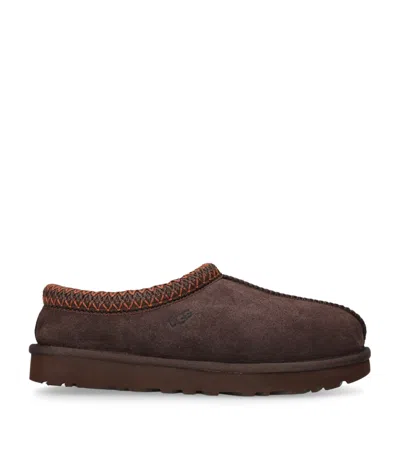 Ugg Tasman Brown Mules With Embossed Logo In Suede Woman In Multi
