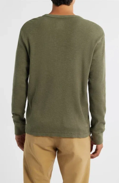 Treasure & Bond Thermal Waffle Slub Knit Long Sleeve T-shirt In Green