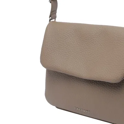 Orciani Taupe Small Soft Diana Crossbody Bag In Neutral