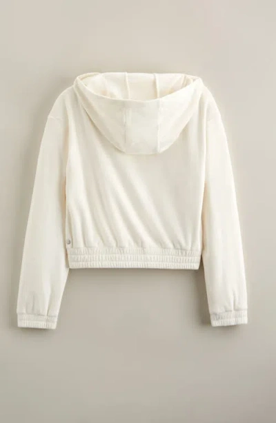 Zella Girl Kids' Cosmos Velour Zip Hoodie In White