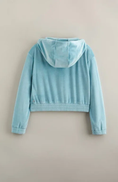 Zella Girl Kids' Cosmos Velour Zip Hoodie In Blue