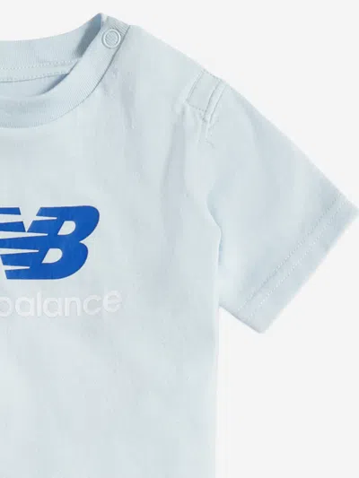 New Balance Boys Stacked Logo T-shirt In Blue