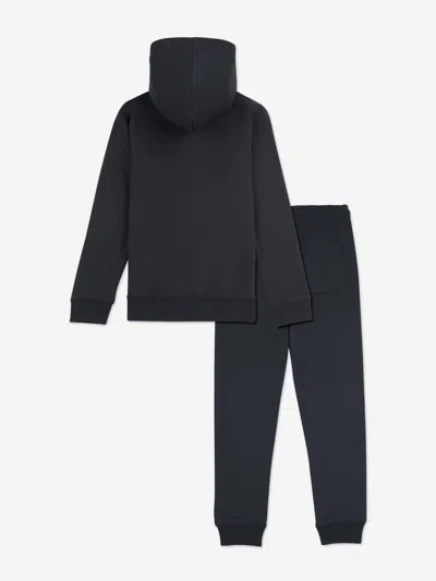 New Balance Boys Stacked Logo Tracksuit In Black