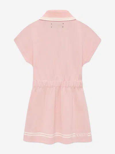 Amiri Girls Logo Polo Dress In Pink
