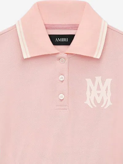 Amiri Girls Logo Polo Dress In Pink