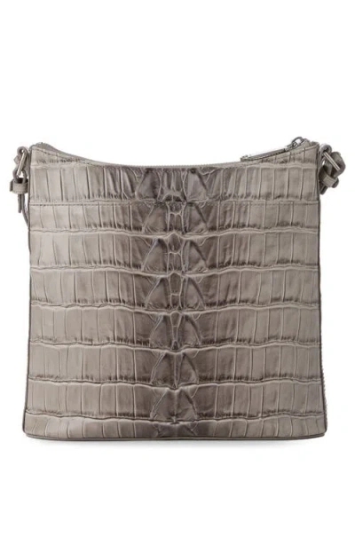 Brahmin Katie Croc Embossed Leather Crossbody Bag In Gray