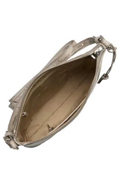 Brahmin Katie Croc Embossed Leather Crossbody Bag In Gray