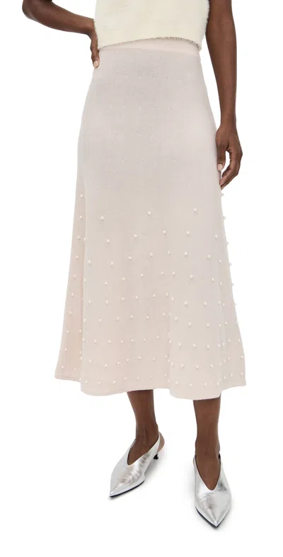 Zimmermann Hypnotic Cream Beaded Midi Skirt In Neutral