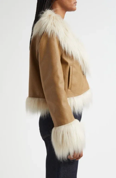 Cinq À Sept Panama Faux Shearling Jacket In Brown