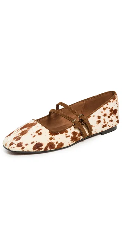 Madewell The Greta Double-strap Ballet Flat In Animal Print