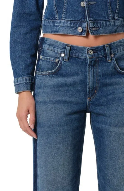 Citizen Of Humanity Citizens Of Humanity Lindz Tuxedo Stripe High Rise Easy Straight Jeans In Liro In Blue