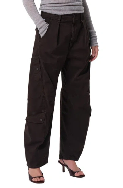 Citizen Of Humanity Citizens Of Humanity Flight Barrel-leg Twill Cargo Trousers In Black
