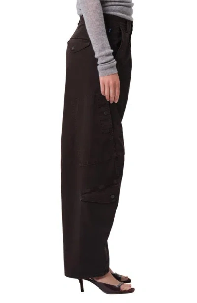 Citizen Of Humanity Citizens Of Humanity Flight Barrel-leg Twill Cargo Trousers In Black