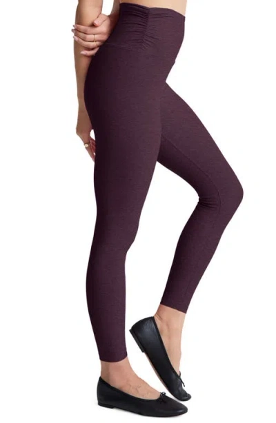 Beyond Yoga Powerbeyond Midi Legging In Rich Plum In Burgundy