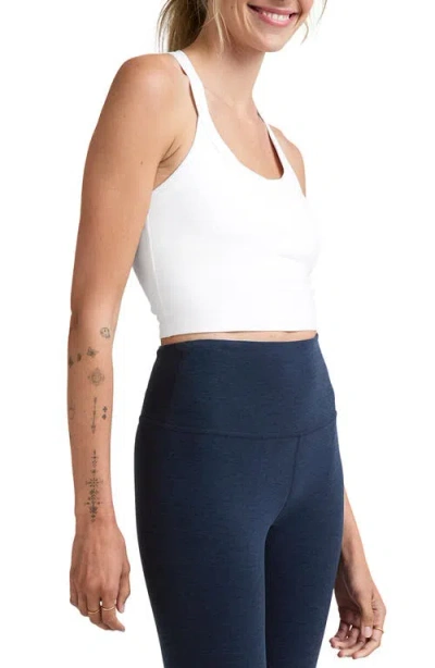 Beyond Yoga Spacedye Slim Racerback Cropped Tank In White