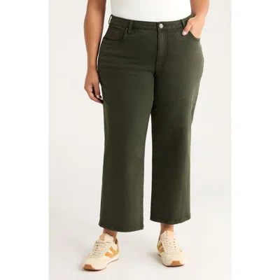 Kut From The Kloth High Waist Ankle Wide Leg Jeans In Green