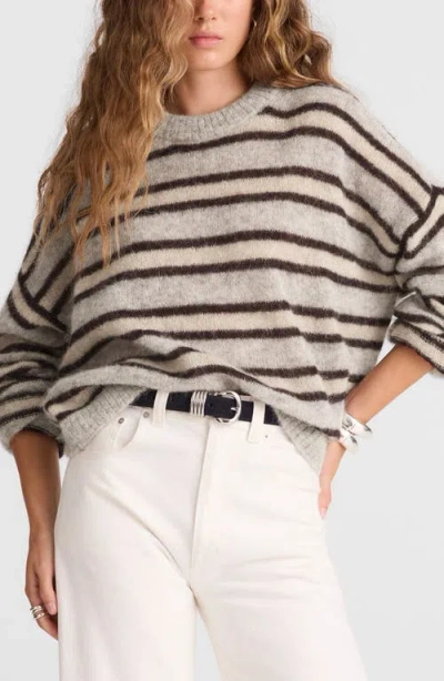 Madewell Stripe Alpaca Blend Sweater In Gold