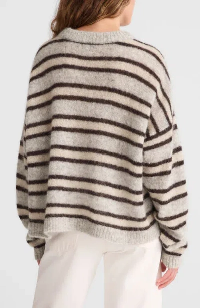 Madewell Stripe Alpaca Blend Sweater In Gold