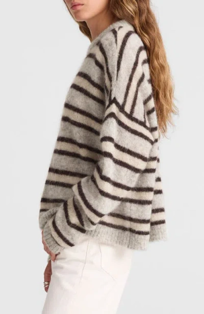 Madewell Stripe Alpaca Blend Sweater In Gold