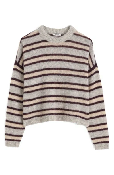 Madewell Stripe Alpaca Blend Sweater In Gold