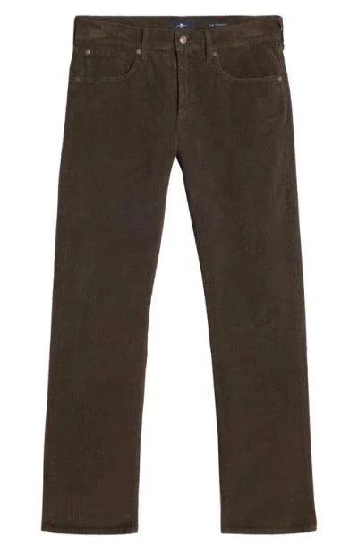 7 For All Mankind The Straight Fit Jeans In Corduroy Coffee In Brown