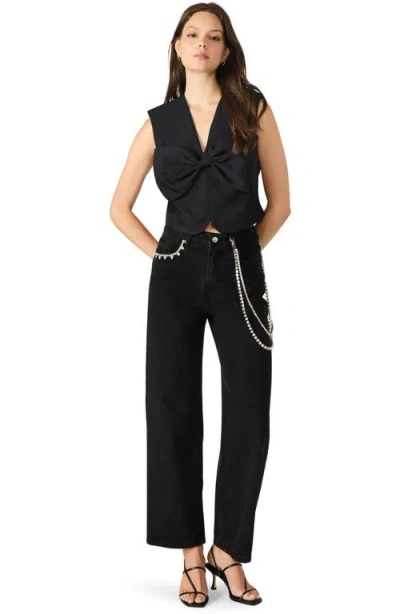 Steve Madden Ayanna Sleeveless Crop Top In Black