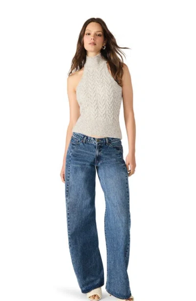 Steve Madden Alina Halter Neck Sweater In Gray