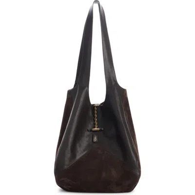 Chloé Balloon Medium Leather And Suede Shoulder Bag In Brown