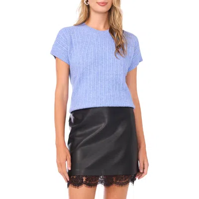 Vince Camuto Women's Lurex Short Sleeves Sweater In Blue
