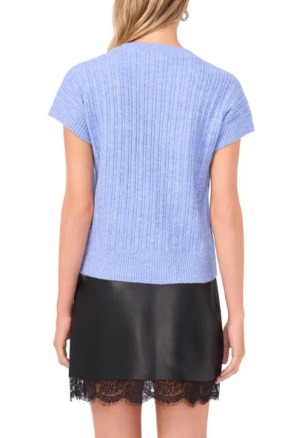 Vince Camuto Women's Lurex Short Sleeves Sweater In Blue