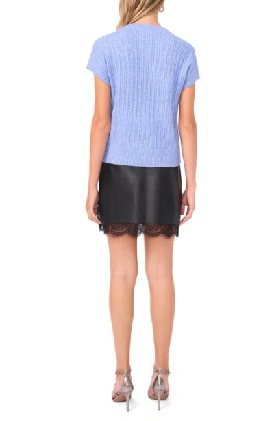 Vince Camuto Women's Lurex Short Sleeves Sweater In Blue