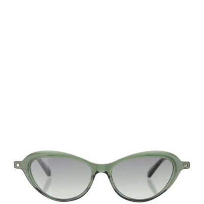 Carven Oval Acetate Sunglasses In Green