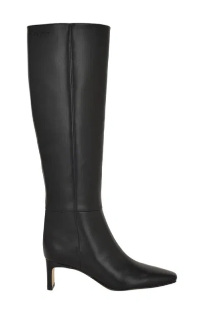 Calvin Klein Women's Caterine Tall Square Toe Boots In Black
