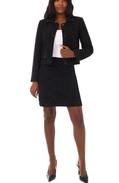 Vince Camuto Women's Collar Long-sleeve Cropped Jacket In Black